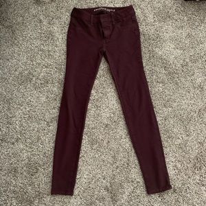 American Eagle Maroon Jeggings